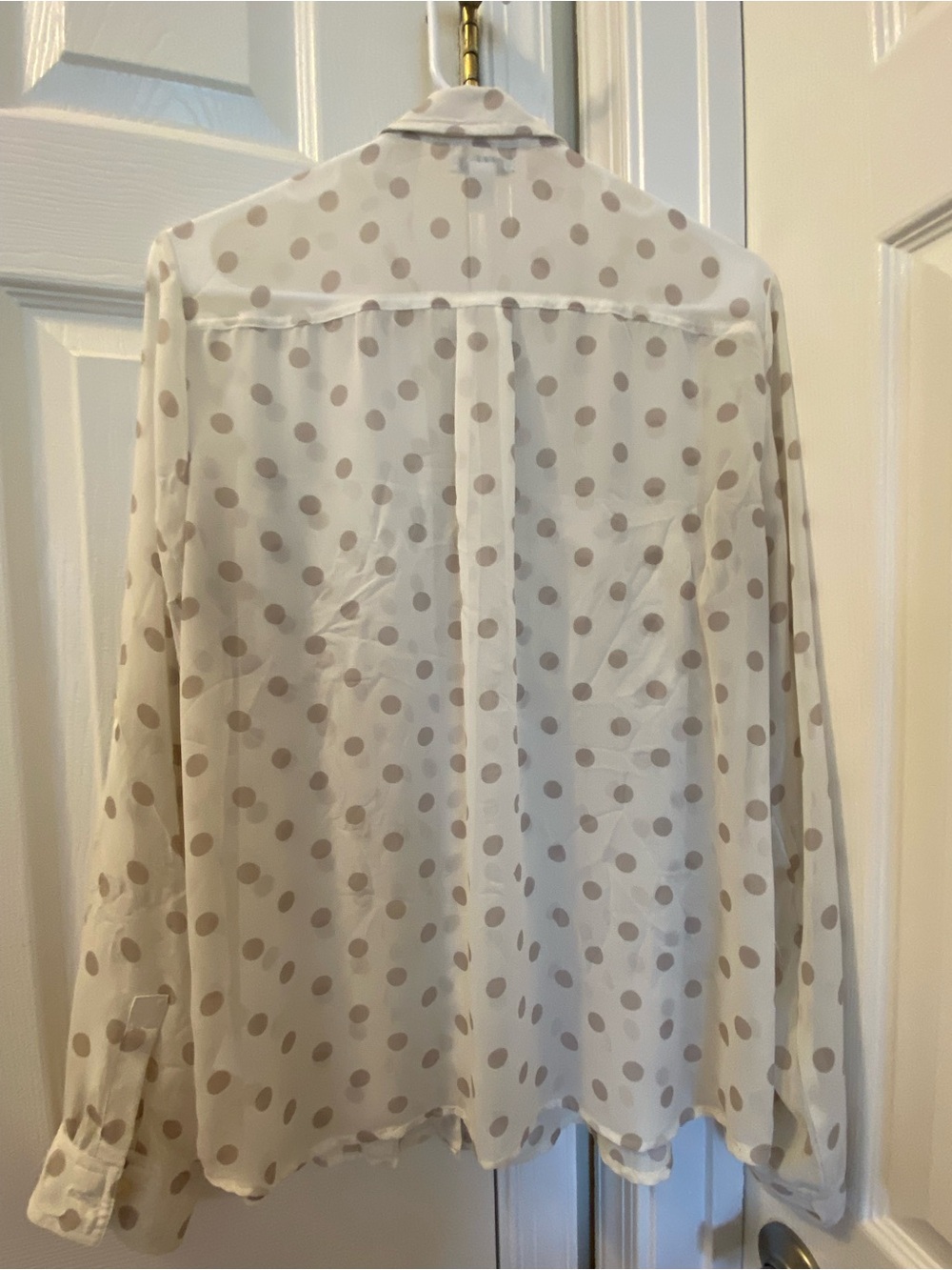Old Navy Cream Blouse with Beige Polka Dots - Picture 4 of 4